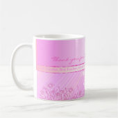 Tasse rose de roses pour le meilleur professeur (Gauche)