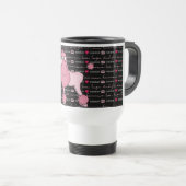 Tasse rose de voyage de caniche de rétros années (Devant droit)
