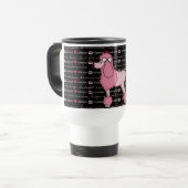 Tasse rose de voyage de caniche de rétros années (Devant gauche)
