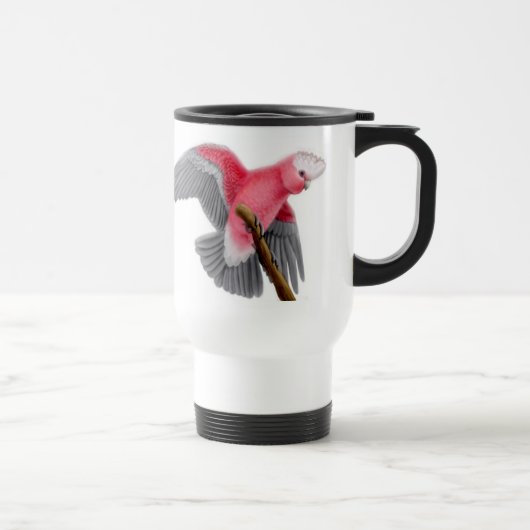 Tasse rose de voyage de Galah de cacatoès de (Droite)