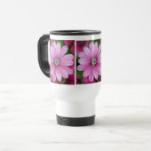 Tasse rose de voyage de marguerite (Devant gauche)