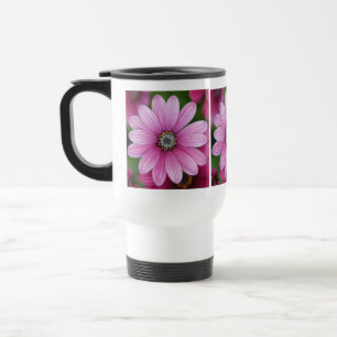 Tasse rose de voyage de marguerite