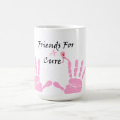 Tasse rose d'impression de main de ruban (Centre)