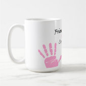 Tasse rose d'impression de main de ruban (Gauche)