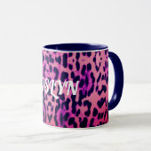 Tasse rose et bleue mignonne de nom de poster de (Devant droit)