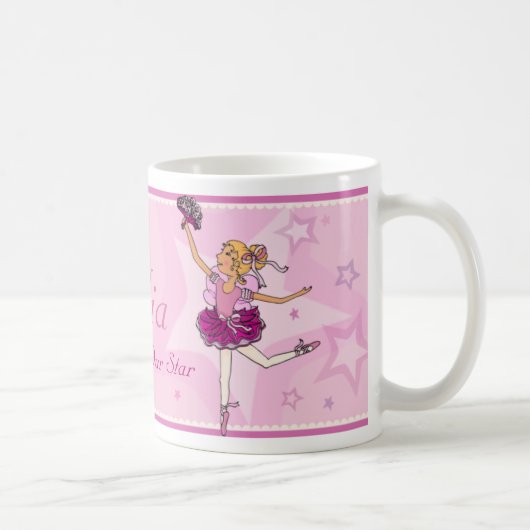 Tasse rose et blonde d'étoile de fille de (Droite)