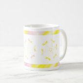 Tasse rose et jaune avec des libellules (Devant droit)