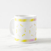 Tasse rose et jaune avec des libellules (Devant gauche)