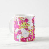 Tasse rose et jaune de fleur (Devant gauche)