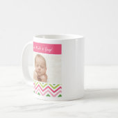 Tasse rose et verte de photo de Chevron (Devant gauche)