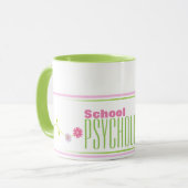 Tasse rose et verte de psychologue d'école de café (Devant gauche)