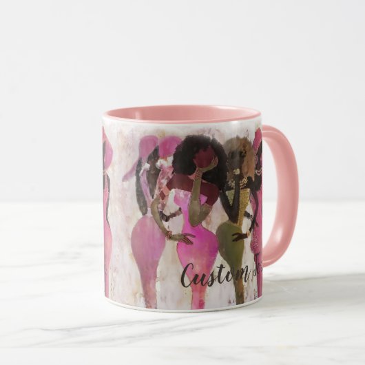 Tasse rose et verte fabuleuse de sororité (Devant droit)