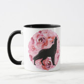 Tasse rose foncée de roses de loup noir (Gauche)