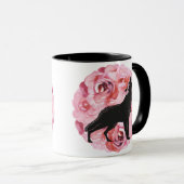 Tasse rose foncée de roses de loup noir (Devant droit)