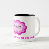 Tasse rose Girly de technologie d'oeil de fleur (Devant droit)