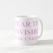 Tasse rose invisible de licorne (Devant droit)