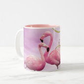 Tasse rose lunatique de Flamants roses (Devant gauche)