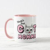 Tasse Rose Meilleure Maman de Chat au Monde (Gauche)