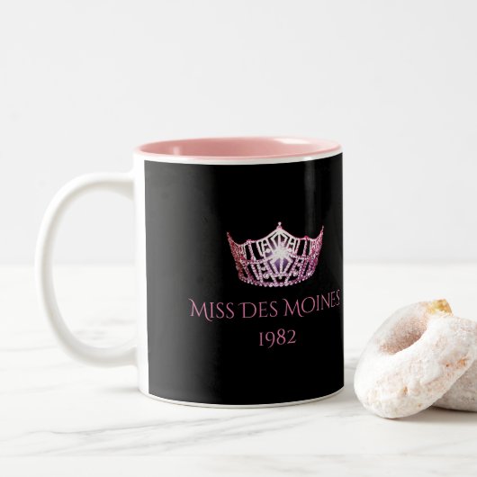 Tasse rose nommée faite sur commande de couronne (Avec donut)