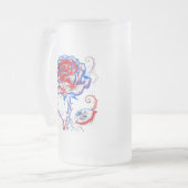 Tasse Rose Rouge Néon et Bleu (Devant gauche)