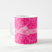Tasse rose royale de damassé de maman de la Reine (Devant gauche)