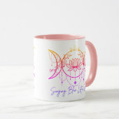 Tasse rose Triple Déesse & Lotus (Devant droit)