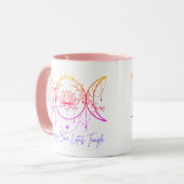 Tasse rose Triple Déesse & Lotus (Devant gauche)