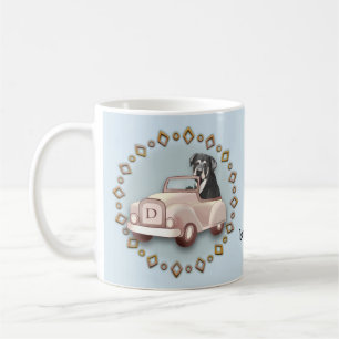 Tasse Rottweiler Chien Conduisant Voiture