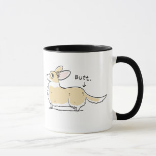 Tasse rouge/blanche de bout de corgi de cardigan