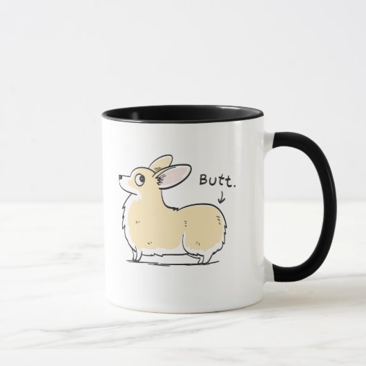Tasse rouge/blanche de bout de corgi de Pembroke (Droite)