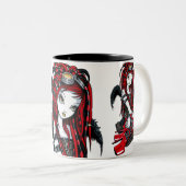 Tasse rouge "cramoisie" d'ange de Goth de Cyber de (Devant droit)
