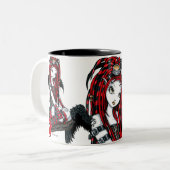 Tasse rouge "cramoisie" d'ange de Goth de Cyber de (Devant gauche)