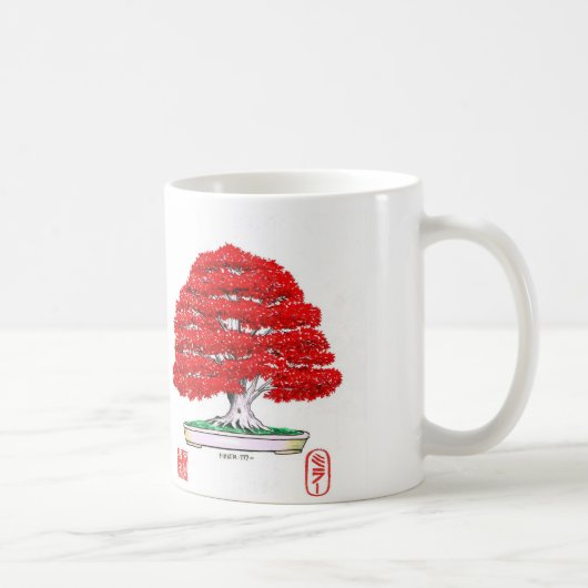 Tasse rouge de bonsaïs d'érable japonais (Droite)