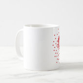 Tasse rouge de coeur de confettis (Devant gauche)