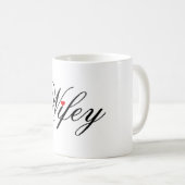 Tasse rouge de coeur de Wifey (Devant droit)