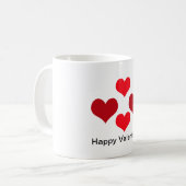 Tasse rouge de coeurs (Devant gauche)