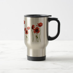 Tasse rouge de courant ascendant de pavot