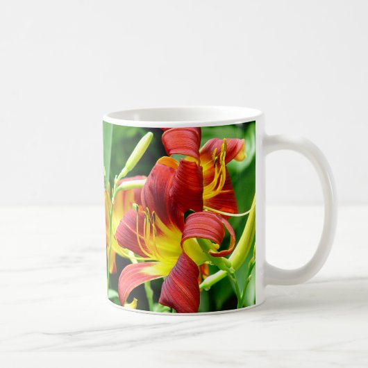 Tasse rouge de Daylilies (Droite)