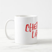 Tasse rouge de marque de baiser de lèvres de (Gauche)