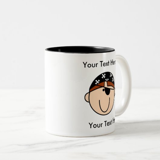 Tasse rouge de pirate fait sur commande - (Devant droit)