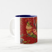 Tasse rouge de ton du coq 2 de pays français (Devant gauche)