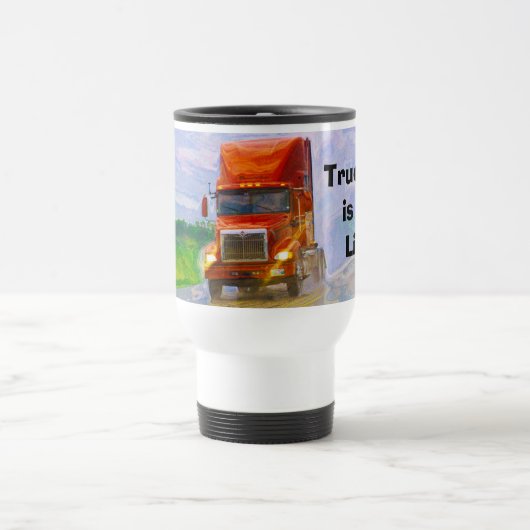 TASSE ROUGE DE VOYAGE DE CAMION DE GRANDE (Centre)