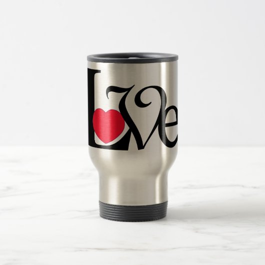 Tasse rouge de voyage de coeur d'amour (Centre)