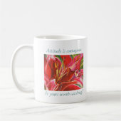 Tasse rouge d'encouragement d'attitude de lis (Gauche)