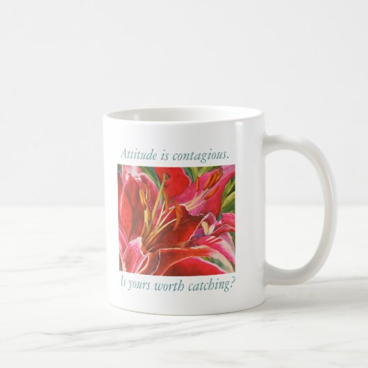 Tasse rouge d'encouragement d'attitude de lis (Droite)