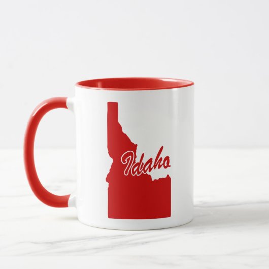 Tasse rouge en forme de l'État de l'Idaho (Gauche)