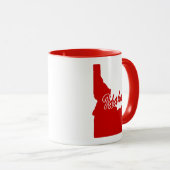 Tasse rouge en forme de l'État de l'Idaho (Devant droit)
