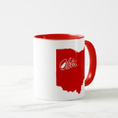 Tasse rouge en forme de l'État de l'Ohio (Devant droit)