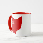 Tasse rouge en forme de l'État de l'Ohio (Devant gauche)