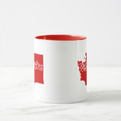 Tasse rouge en forme de l'État de Washington (Centre)